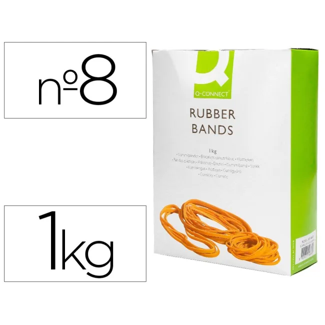 GOMILLAS ELASTICAS Q-CONNECT 1000 GR NUMERO 8 80 X 2 MM
