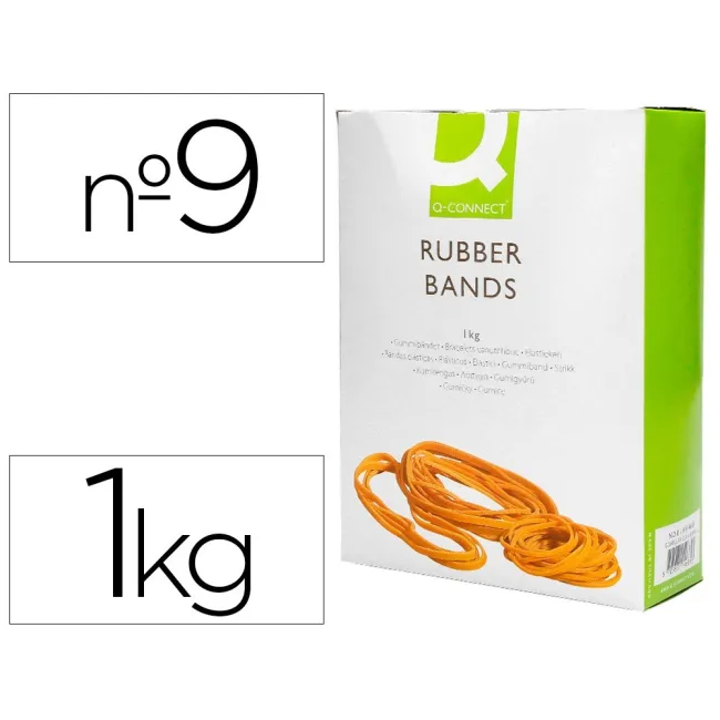 GOMILLAS ELASTICAS Q-CONNECT 1000 GR NUMERO 9 90 X 2 MM