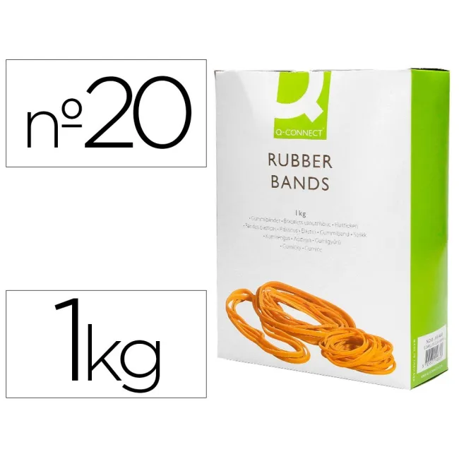 GOMILLAS ELASTICAS Q-CONNECT 1000 GR NUMERO 20 200 X 2 MM