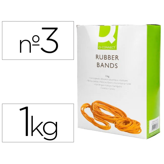 GOMILLAS ELASTICAS Q-CONNECT 1000 GR NUMERO 3 30 X 2 MM