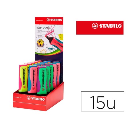 ROTULADOR STABILO BOSS SPLASH 75 EXPOSITOR SOBREMESA DE 15 UNIDADES...