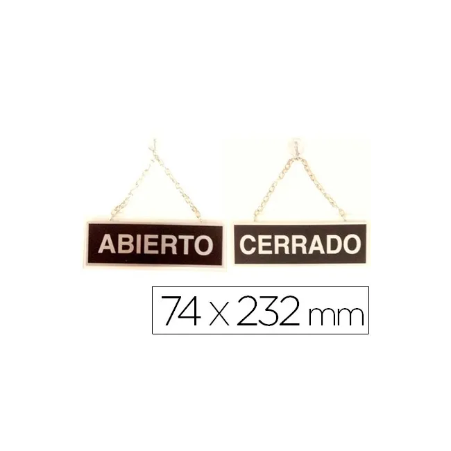 LETRERO METALICO SERIGRAFIADO ABIERTO Y CERRADO CON CADENA Y VENTOS...