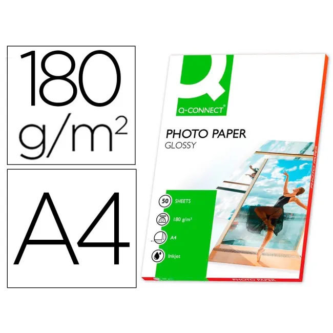 PAPEL Q-CONNECT FOTO GLOSSY DIN A4 ALTA CALIDAD DIGITAL PHOTO -PARA...