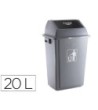 PAPELERA CONTENEDOR Q-CONNECT PLASTICO CON TAPA DE BALANCIN 20 LITR...