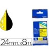CINTA BROTHER TZE-651 AMARILLO/NEGRO 24MM LONGITUD DE 8MTS