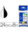 CINTA BROTHER TZE-251 BLANCO-NEGRO 24MM LONGITUD 8 MT