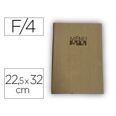 PORTA MENUS LIDERPAPEL PU 22,5 X 32 CM CON 4 FUNDAS