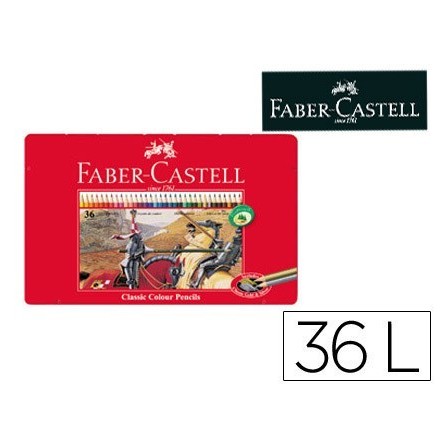 LAPICES DE COLORES FABER CASTELL CAJA METALICA DE 36 COLORES SURTIDOS