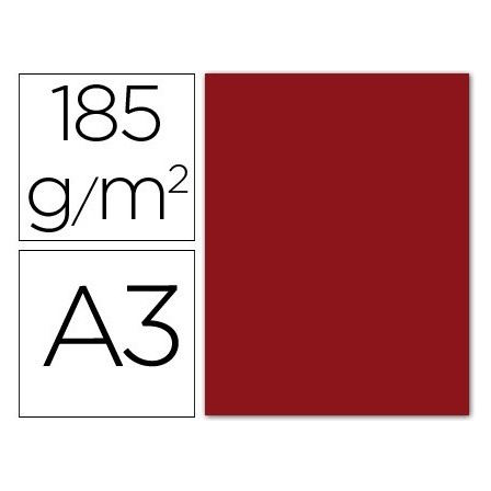 CARTULINA GUARRO DIN A3 GRANATE 185 GR PAQUETE 50 H