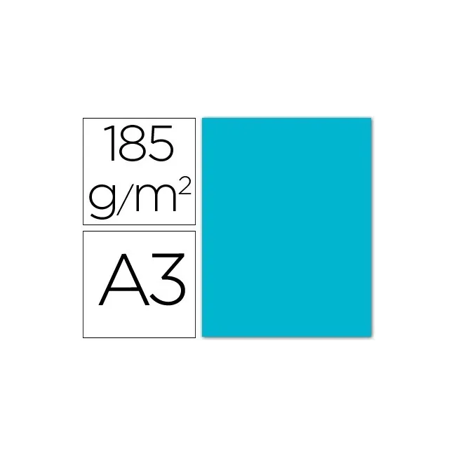 CARTULINA GUARRO DIN A3 AZUL TURQUESA 185 GR PAQUETE 50 H