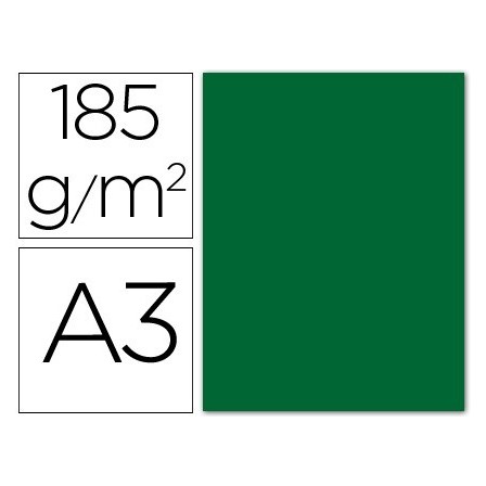 CARTULINA GUARRO DIN A3 VERDE ABETO 185 GR PAQUETE 50 H