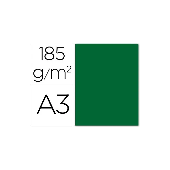 CARTULINA GUARRO DIN A3 VERDE ABETO 185 GR PAQUETE 50 H