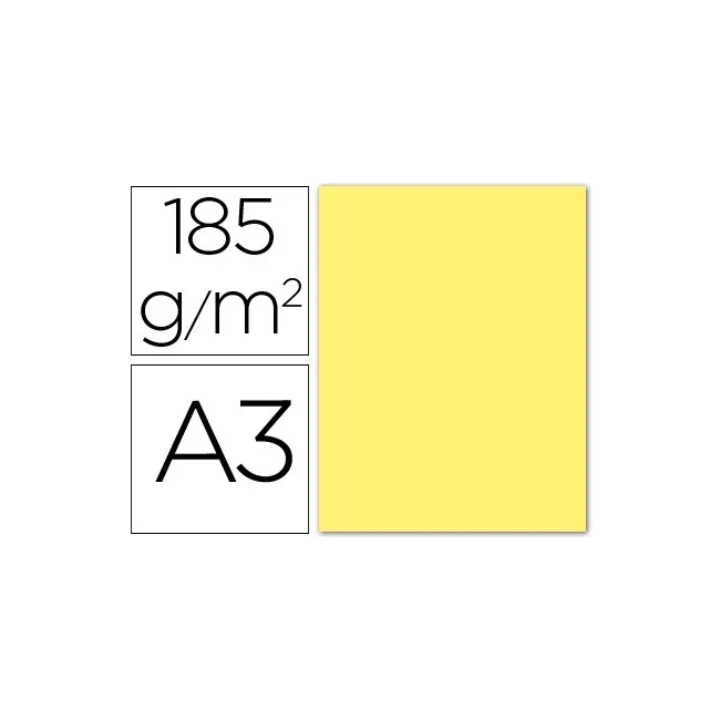 CARTULINA GUARRO DIN A3 AMARILLO 185 GR PAQUETE 50 H