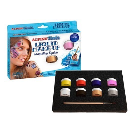 MAQUILLAJE LIQUIDO SET DE 8 COLORES SURTIDOS MAS PINCEL