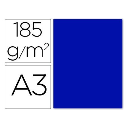 CARTULINA GUARRO DIN A3 AZUL ULTRAMAR 185 GR PAQUETE 50 H