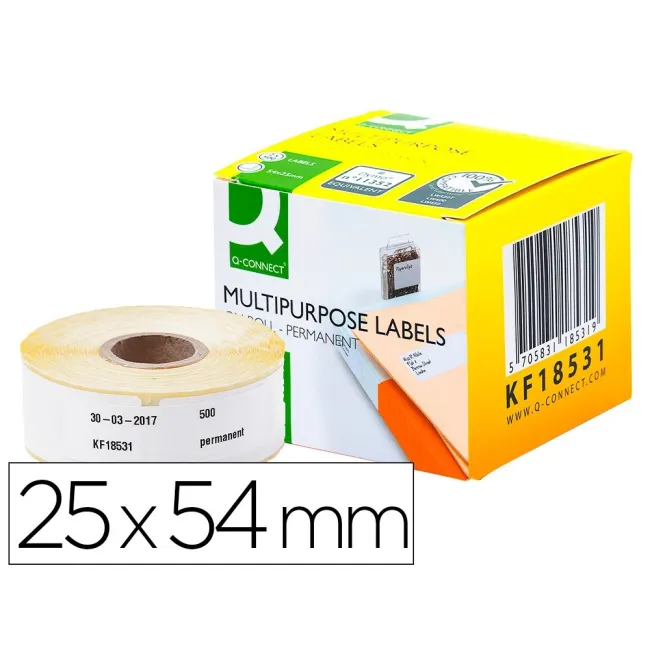 ETIQUETA ADHESIVA PERMANENTE Q-CONNECT KF18531 COMPATIBLE DYMO 1135...