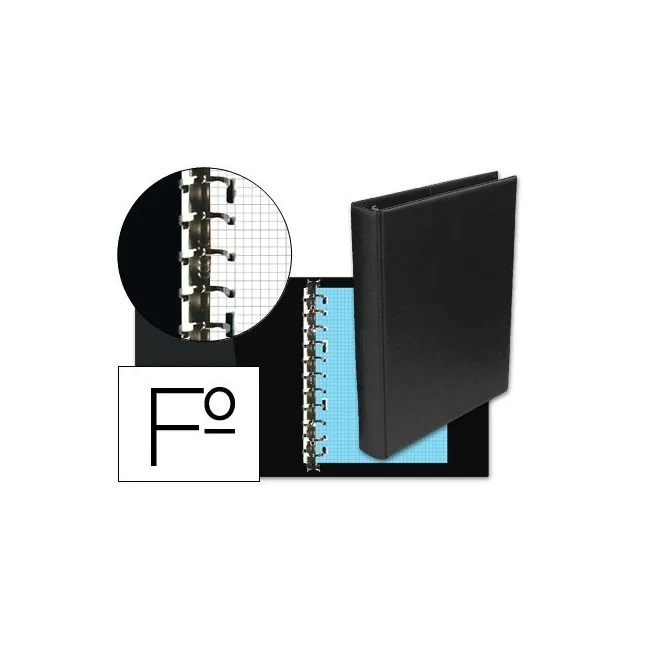 CARPETA MULTIFIN ALFA 3005-M 16 ANILLAS 25 MM PLASTICO FOLIO NEGRO