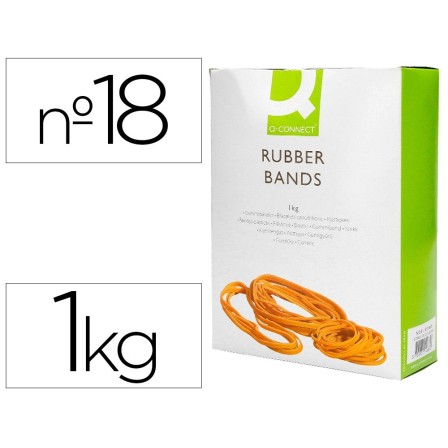 BANDAS ELASTICAS Q-CONNECT 1000 GR 180 X 16 MM NUMERO 18