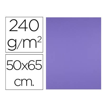 CARTULINA LIDERPAPEL 50X65 CM 240G/M2 PURPURA PAQUETE DE 25 UNIDADES