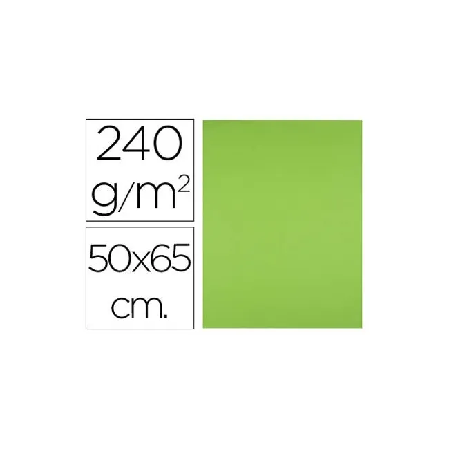 CARTULINA LIDERPAPEL 50X65 CM 240G/M2 VERDE HIERBA PAQUETE DE 25 UN...
