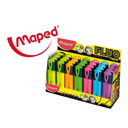 ROTULADOR MAPED FLUO PEPS CLASSIC EXPOSITOR DE 28 UNIDADES COLORES ...