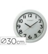 RELOJ Q-CONNECT DE PARED PLASTICO OFICINA REDONDO 28 CM MARCO CROMADO