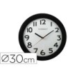 RELOJ Q-CONNECT DE PARED PLASTICO OFICINA REDONDO 28 CM MARCO NEGRO