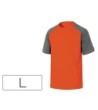CAMISETA DE ALGODON DELTAPLUS COLOR GRIS NARANJA TALLA L