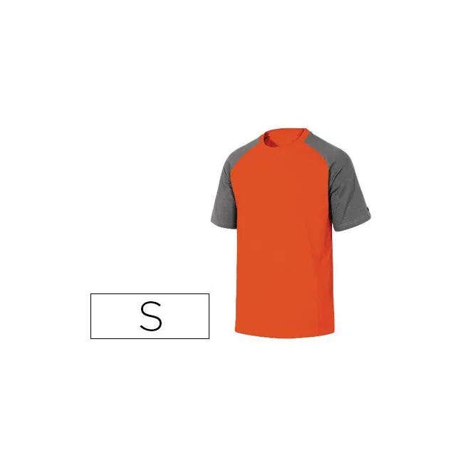 CAMISETA DE ALGODON DELTAPLUS COLOR GRIS NARANJA TALLA S