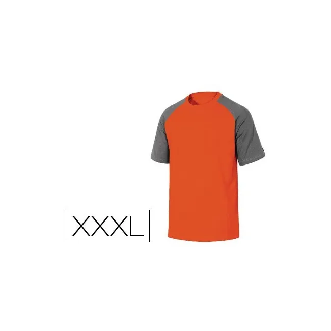 CAMISETA DE ALGODON DELTAPLUS COLOR GRIS NARANJA TALLA XXXL