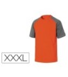 CAMISETA DE ALGODON DELTAPLUS COLOR GRIS NARANJA TALLA XXXL