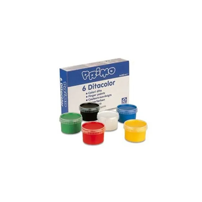 PINTURA DE DEDOS PRIMO 250 G CAJA DE 6 UNIDADES COLORES SURTIDOS