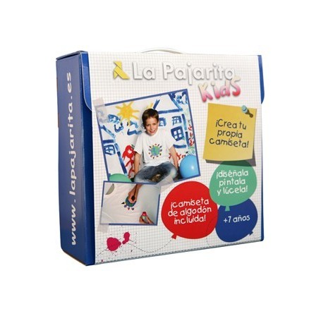 PINTURA PARA TELA LA PAJARITA SET DE PINTURAS Y CAMISETA 5 BOTES ST...