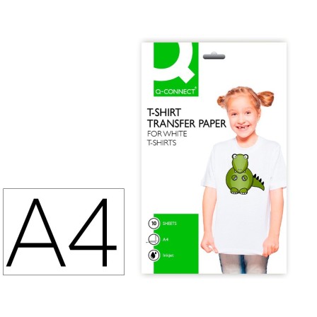 PAPEL Q-CONNECT TRANSFERENCIA PARA TELA KF01430 DIN A4 -BOLSA DE 10...