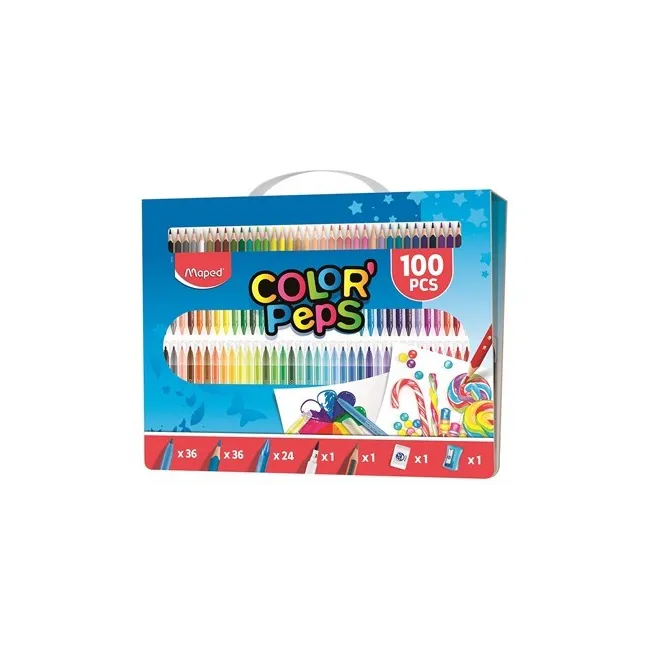 ESTUCHE PINTURA MAPED COLOR PEPS KIT 100 PIEZAS SURTIDAS