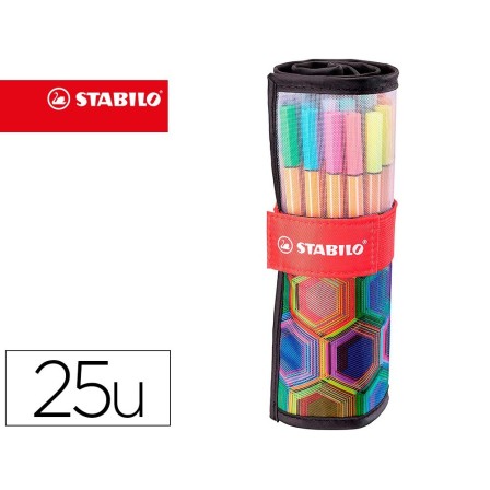 ROTULADOR STABILO PUNTA DE FIBRA POINT 88 ART ESTUCHE ROLLERSET DE ...