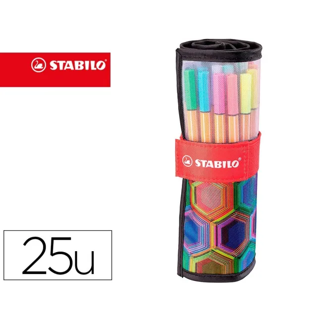 ROTULADOR STABILO PUNTA DE FIBRA POINT 88 ART ESTUCHE ROLLERSET DE ...