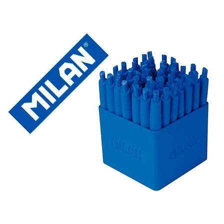 BOLIGRAFO MILAN P1 RETRACTIL 1 MM TOUCH MINI AZUL EXPOSITOR DE 40 U...