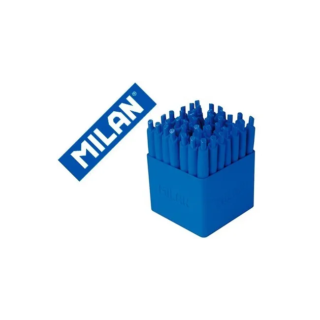 BOLIGRAFO MILAN P1 RETRACTIL 1 MM TOUCH MINI AZUL EXPOSITOR DE 40 U...