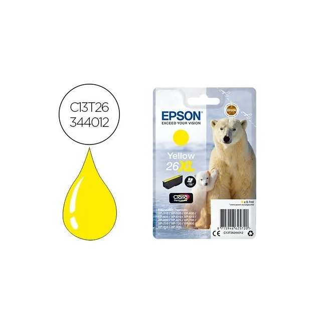 INK-JET EPSON 26XL XP-600 / 605 / 700 / 800 AMARILLO 700 PAG