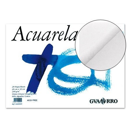 BLOC DIBUJO ACUARELA DIN A4 ENCOLADO 23X32.5 CM 20 H DE 240 GRAMOS