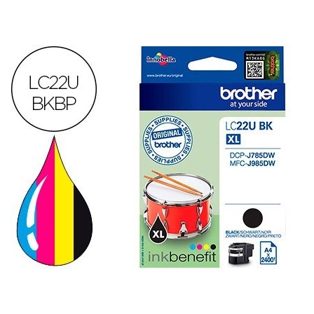 INK-JET BROTHER LC22UBK XL DCP-J785DW / DCP-J785DWXL / MFC-J985DW /...