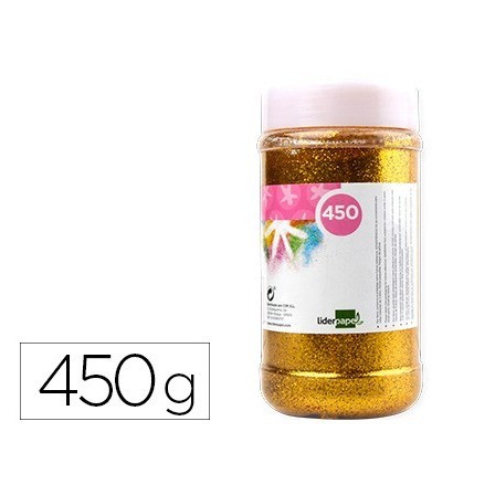 PURPURINA LIDERPAPEL FANTASIA COLOR ORO METALIZADO BOTE DE 450 GR