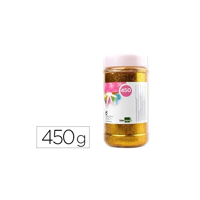 PURPURINA LIDERPAPEL FANTASIA COLOR ORO METALIZADO BOTE DE 450 GR