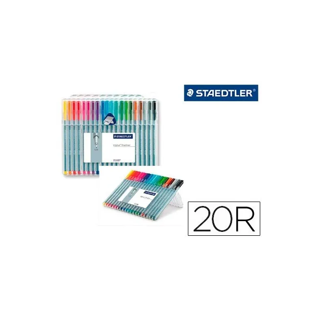 ROTULADOR STAEDTLER TRIPLUS FINELINER ESTUCHE 20 COLORES SURTIDOS