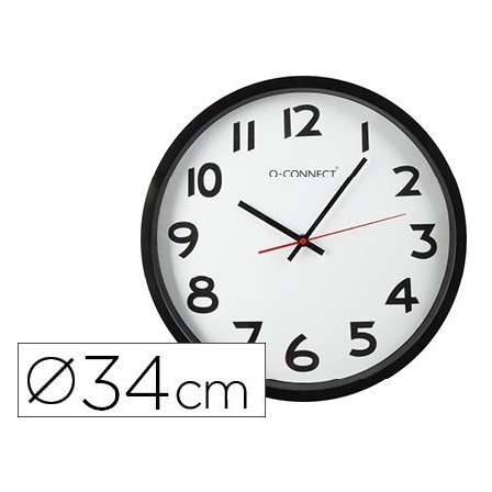 RELOJ Q-CONNECT DE PARED PLASTICO BS-OFICINA REDONDO 35 CM -MARCO N...