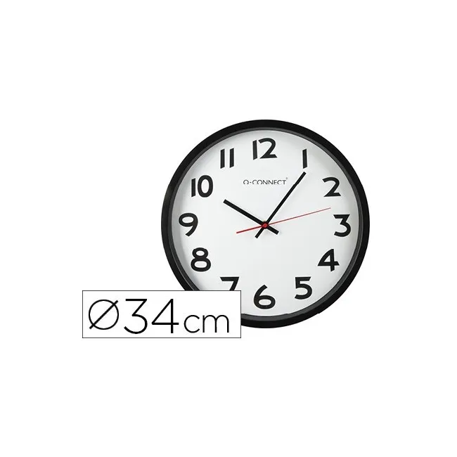 RELOJ Q-CONNECT DE PARED PLASTICO BS-OFICINA REDONDO 35 CM -MARCO N...