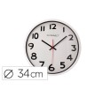RELOJ Q-CONNECT DE PARED PLASTICO OFICINA REDONDO 35 CM MARCO CROMADO