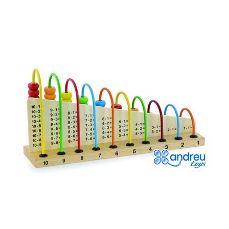 JUEGO ANDREUTOYS ABACUS MADERA PARA SUMAR Y RESTAR 29X14,5X7,5 CM