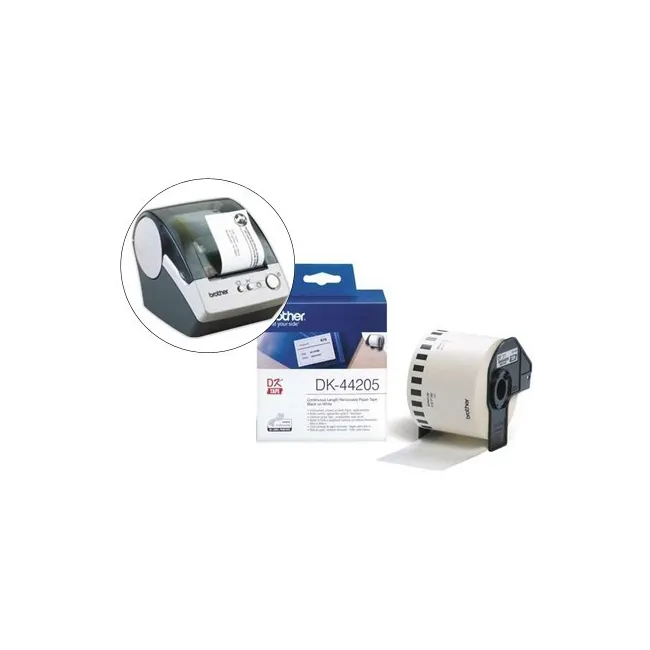 ETIQUETA BROTHER DK44205 CINTA PAPEL CONTINUO ADHESIVA REMOVIBLE BL...